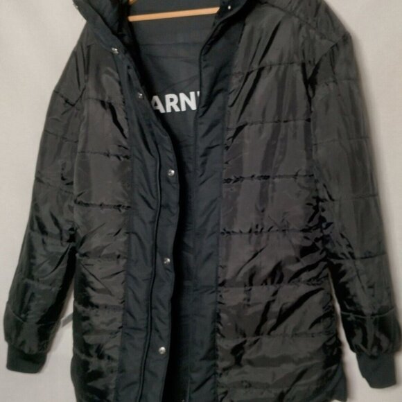 Adidas Garneau Stadium Jacket Men Medium Black Coat Coach Parka Moose 18 Soccer - Picture 3 of 16